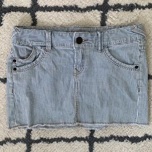 Striped jean skirt